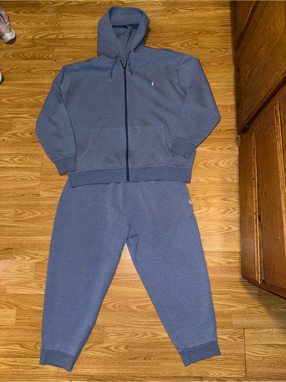 Polo Ralph Lauren Double-Knit Full-Zip Hoodie Jogger Set Mens 2XB Blue Tracksuit